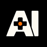 AI Made Games mark: ivory AI lettering and an orange gamepad centre on black