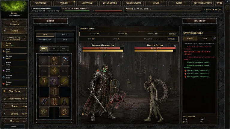 Grim Reach Idle — official battle interface